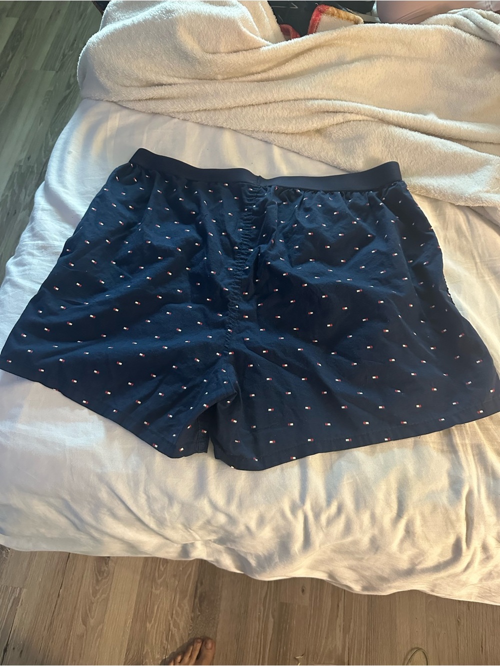 Tommy Hilfiger Navy Cotton Boxers with Tiny Flag Print